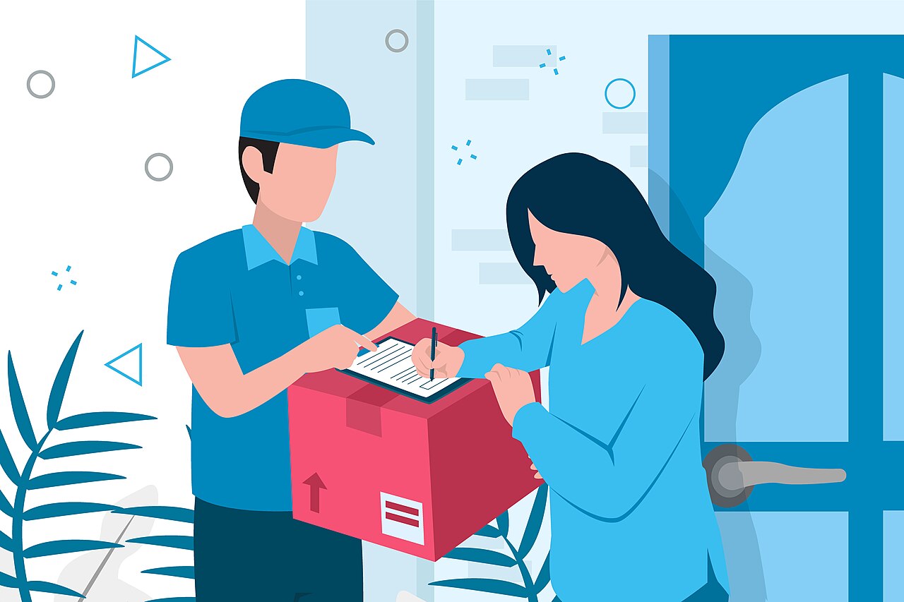 Corebridge Lanka courier delivering a parcel